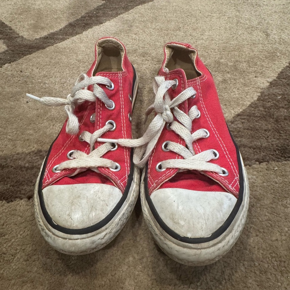 Converse Red and White Chuck Taylor Sneakers Classic Canvas Design